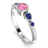 Bezel Symmetrical Pink Moissanite Ring - Ivy No. 815 image 3