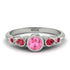 Bezel Symmetrical Pink Moissanite Ring - Ivy No. 812 image 1