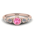 Bezel Symmetrical Pink Moissanite Ring - Ivy No. 802 image 1