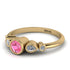 Bezel Symmetrical Pink Moissanite Ring - Ivy No. 801 image 2