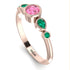 Bezel Symmetrical Pink Moissanite Ring - Ivy No. 805 image 3