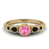 Bezel Symmetrical Pink Moissanite Ring - Ivy No. 807 image 1