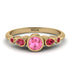 Bezel Symmetrical Pink Moissanite Ring - Ivy No. 810 image 1