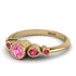 Bezel Symmetrical Pink Moissanite Ring - Ivy No. 810 image 2
