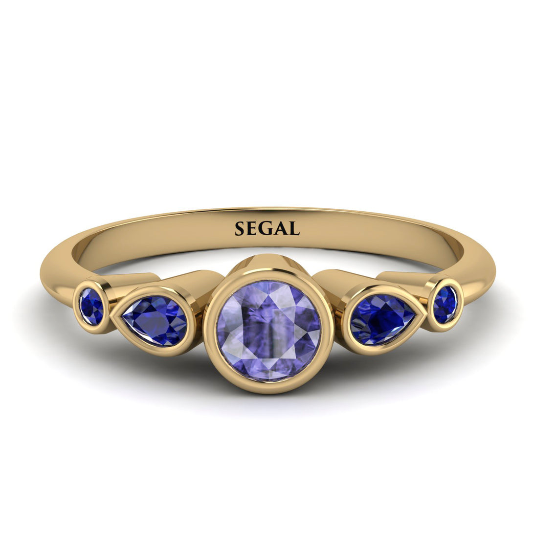 Bezel Symmetrical Tanzanite Ring - Ivy No. 213