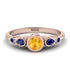 Bezel Symmetrical Yellow Diamond Ring - Ivy No. 1014 image 1