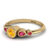Bezel Symmetrical Yellow Diamond Ring - Ivy No. 1010 image 2