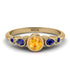 Bezel Symmetrical Yellow Diamond Ring - Ivy No. 1013 image 1