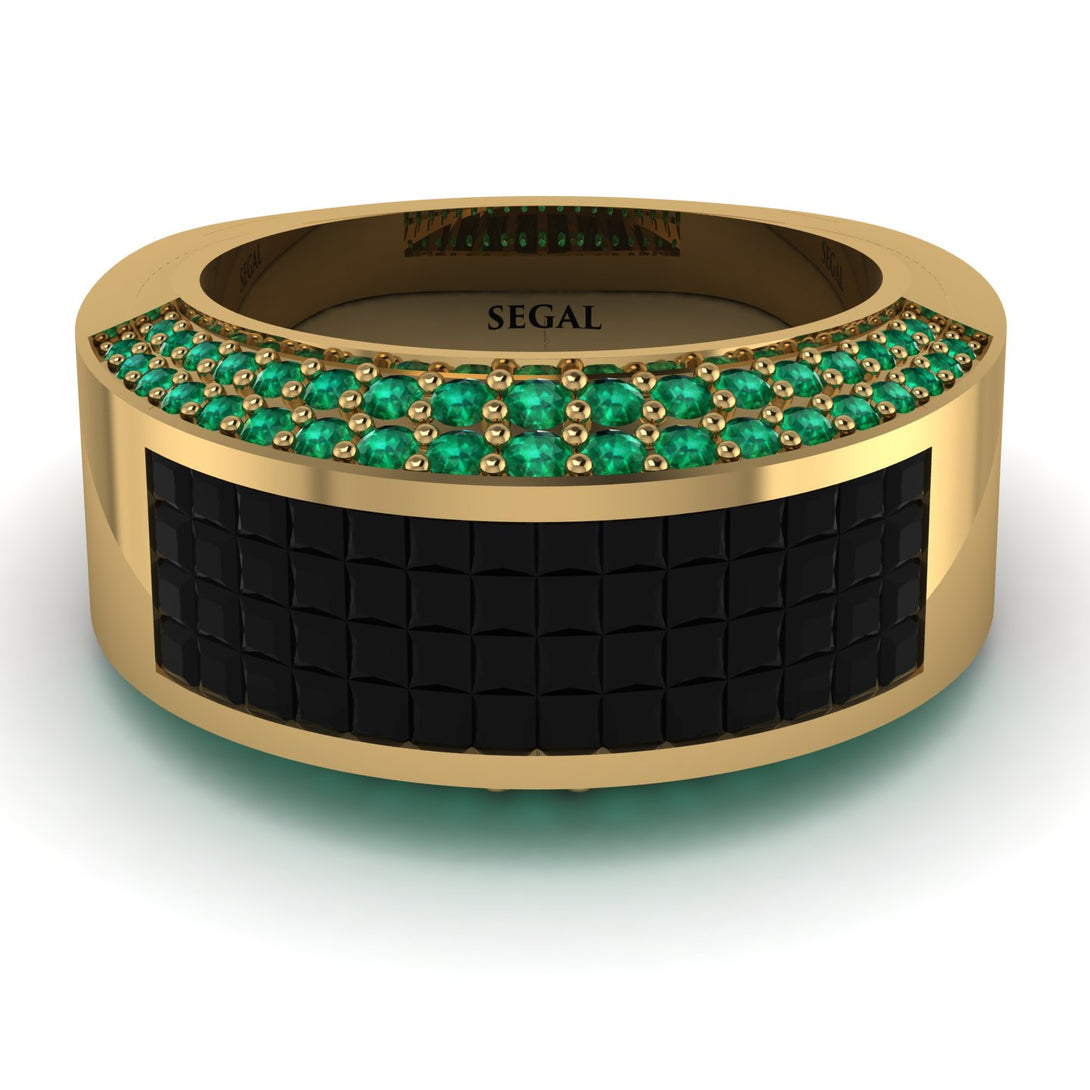 Black Diamond Cluster Wide Fancy Wedding Band - Kyla No. 22 – Segal Jewelry