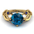 Blue Topaz Blossom 14K Golden Nature Inspired Engagement Ring - Haley No. 513 image 2