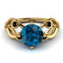Blue Topaz Blossom 14K Golden Nature Inspired Engagement Ring - Haley No. 507 image 2