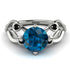 Blue Topaz Blossom 14K Golden Nature Inspired Engagement Ring - Haley No. 509 image 2