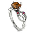 Brown Diamond Blossom 14K Golden Nature Inspired Engagement Ring - Haley No. 1112 image 3