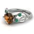 Brown Diamond Blossom 14K Golden Nature Inspired Engagement Ring - Haley No. 1106 image 1