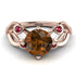 Brown Diamond Blossom 14K Golden Nature Inspired Engagement Ring - Haley No. 1111 image 3