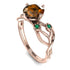 Brown Diamond Blossom 14K Golden Nature Inspired Engagement Ring - Haley No. 1105 image 2
