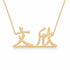 文欣 name necklace in solid 14K Yellow Gold, handmade in Los Angeles