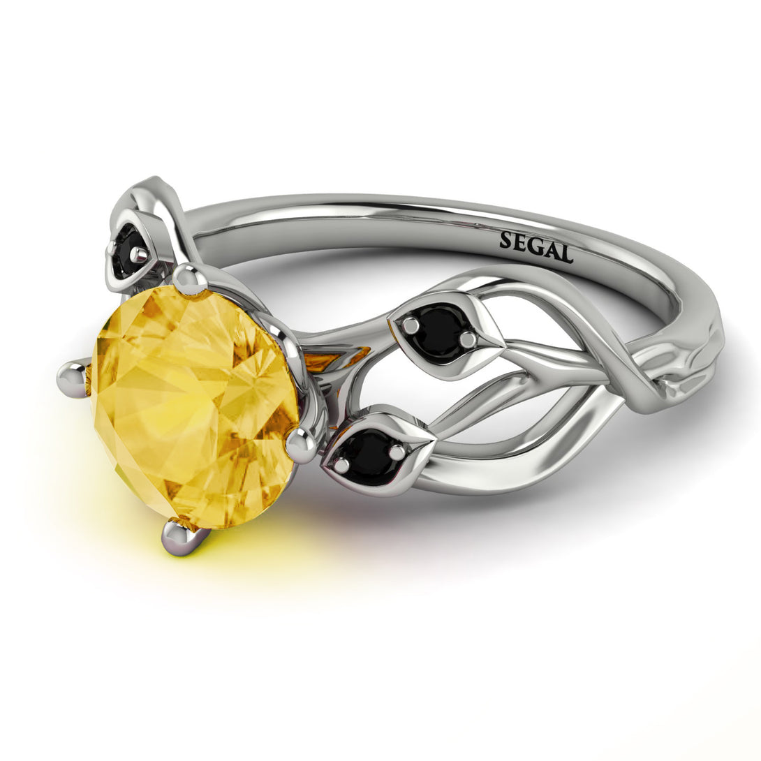Citrine Blossom 14K Golden Nature Inspired Engagement Ring - Haley No. 609