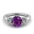 Classic 3 Stone Amethyst Engagement Ring - Sofia No. 303 image 1