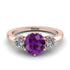 Classic 3 Stone Amethyst Engagement Ring - Sofia No. 302 image 1