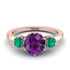 Classic 3 Stone Amethyst Engagement Ring - Sofia No. 305 image 1