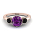 Classic 3 Stone Amethyst Engagement Ring - Sofia No. 308 image 1