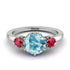 Classic 3 Stone Aquamarine Engagement Ring - Sofia No. 412 image 1