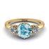 Classic 3 Stone Aquamarine Engagement Ring - Sofia No. 401 image 1