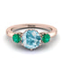 Classic 3 Stone Aquamarine Engagement Ring - Sofia No. 405 image 1