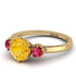 Classic 3 Stone Citrine Engagement Ring - Sofia No. 610 image 2