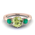 Classic 3 Stone Peridot Engagement Ring - Sofia No. 705 image 1