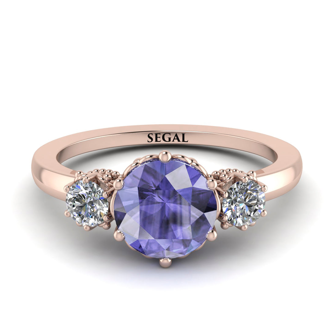 Classic 3 Stone Tanzanite Engagement Ring - Sofia No. 202