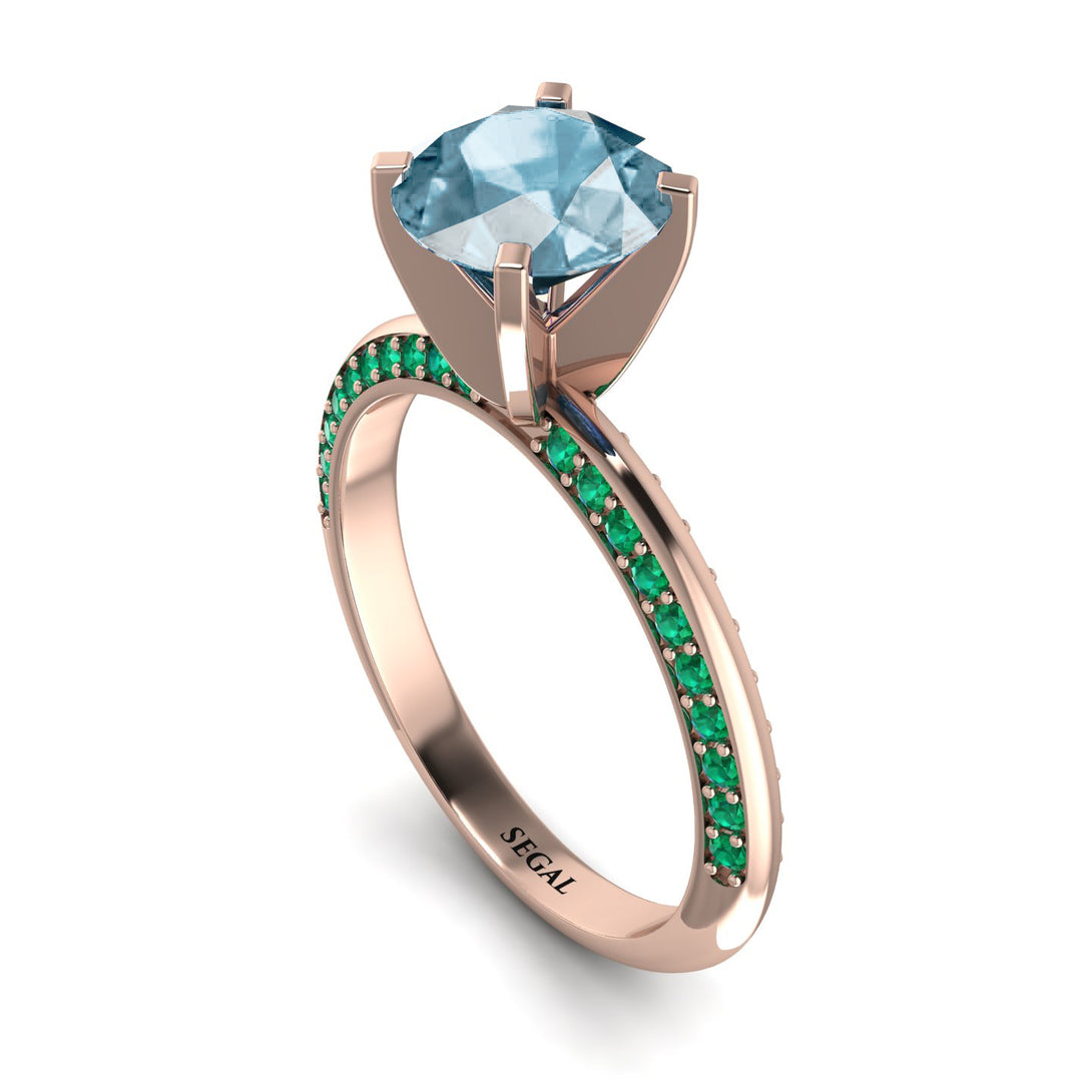 Classic Aquamarine Ring With A Twist - Leilani No. 405
