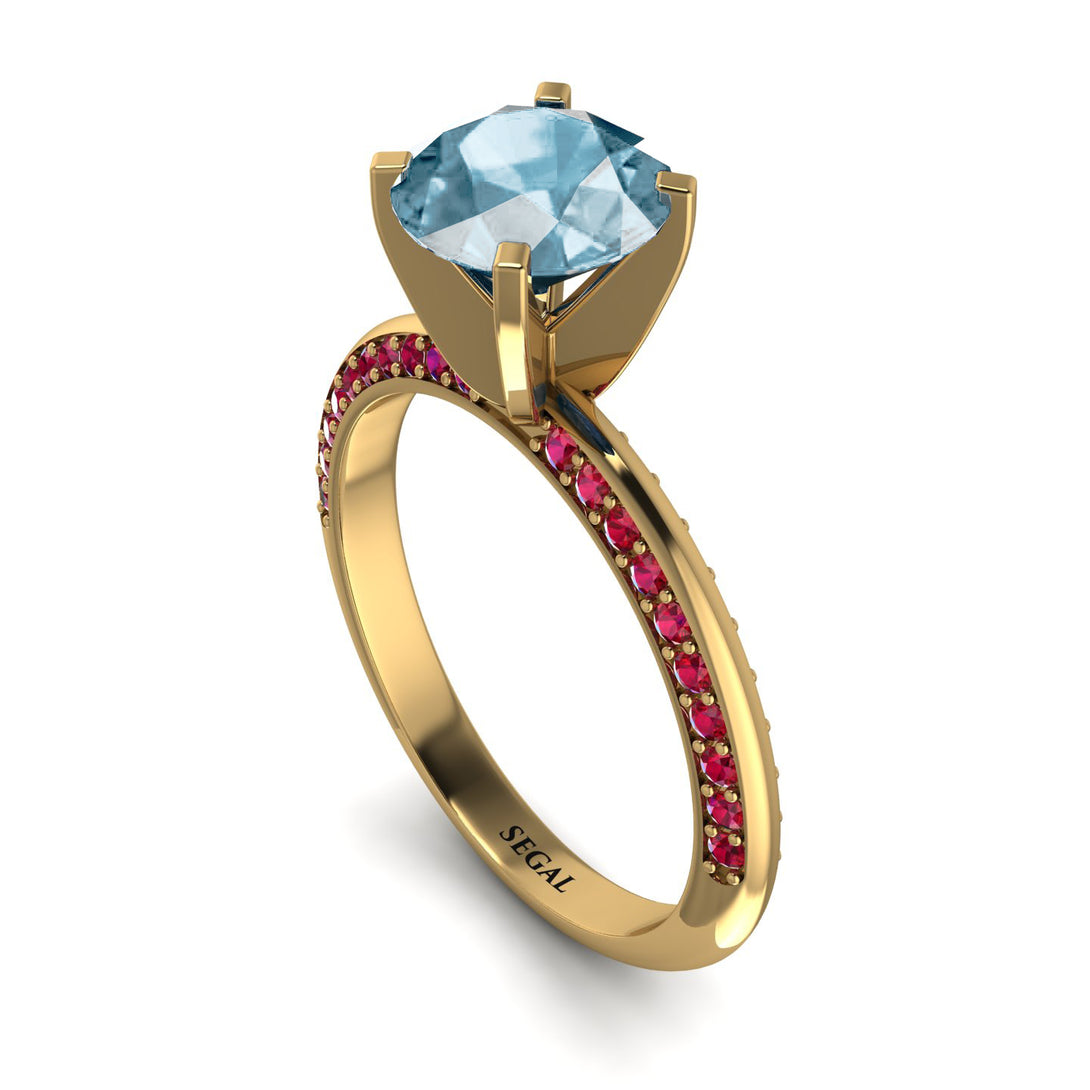 Classic Aquamarine Ring With A Twist - Leilani No. 410