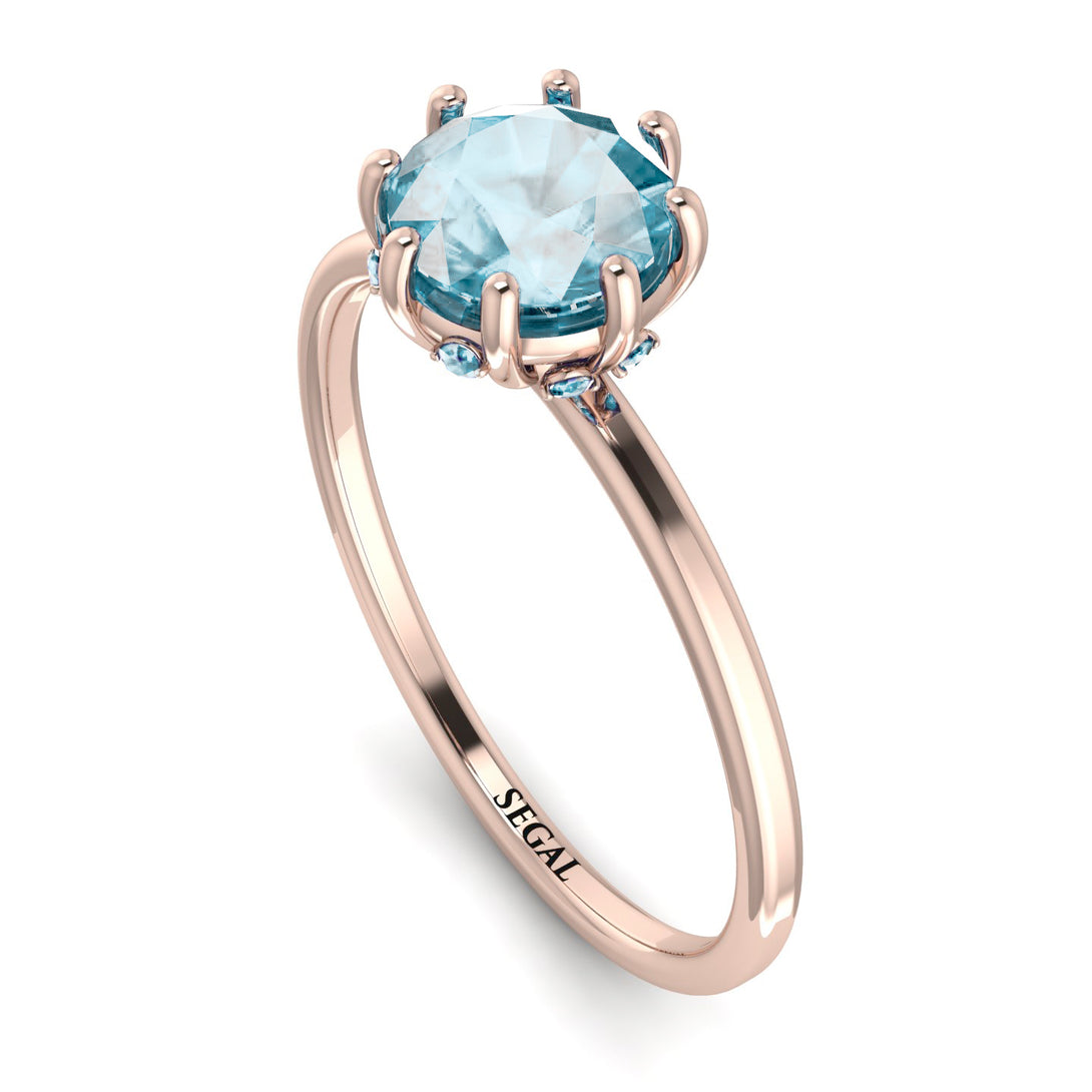 Classic Aquamarine Ring With Hidden Stones - Elliana No. 402