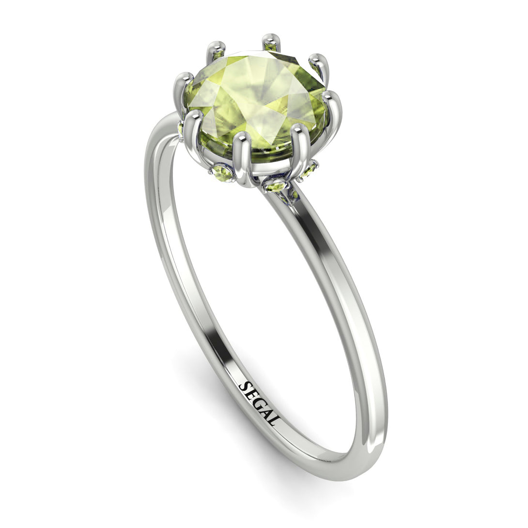 Classic Peridot Ring With Hidden Stones - Elliana No. 703