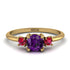 Classic Three Stone Amethyst Engagement Ring - Valentina No. 310 image 1