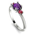 Classic Three Stone Amethyst Engagement Ring - Valentina No. 312 image 2