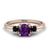 Classic Three Stone Amethyst Engagement Ring - Valentina No. 308 image 1
