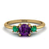 Classic Three Stone Amethyst Engagement Ring - Valentina No. 304 image 1
