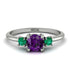 Classic Three Stone Amethyst Engagement Ring - Valentina No. 306 image 1