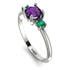 Classic Three Stone Amethyst Engagement Ring - Valentina No. 306 image 2
