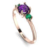 Classic Three Stone Amethyst Engagement Ring - Valentina No. 305 image 2