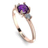 Classic Three Stone Amethyst Engagement Ring - Valentina No. 302 image 2