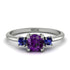 Classic Three Stone Amethyst Engagement Ring - Valentina No. 315 image 1