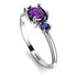 Classic Three Stone Amethyst Engagement Ring - Valentina No. 315 image 2