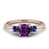 Classic Three Stone Amethyst Engagement Ring - Valentina No. 314 image 1