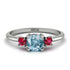 Classic Three Stone Aquamarine Engagement Ring - Valentina No. 412 image 1