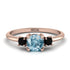 Classic Three Stone Aquamarine Engagement Ring - Valentina No. 408 image 1