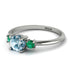 Classic Three Stone Aquamarine Engagement Ring - Valentina No. 406 image 3